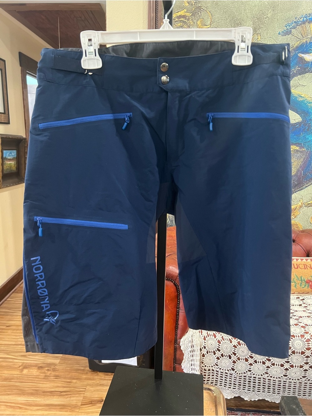 Men's Norrona Navy Hybrid Shorts with Zip Pockets